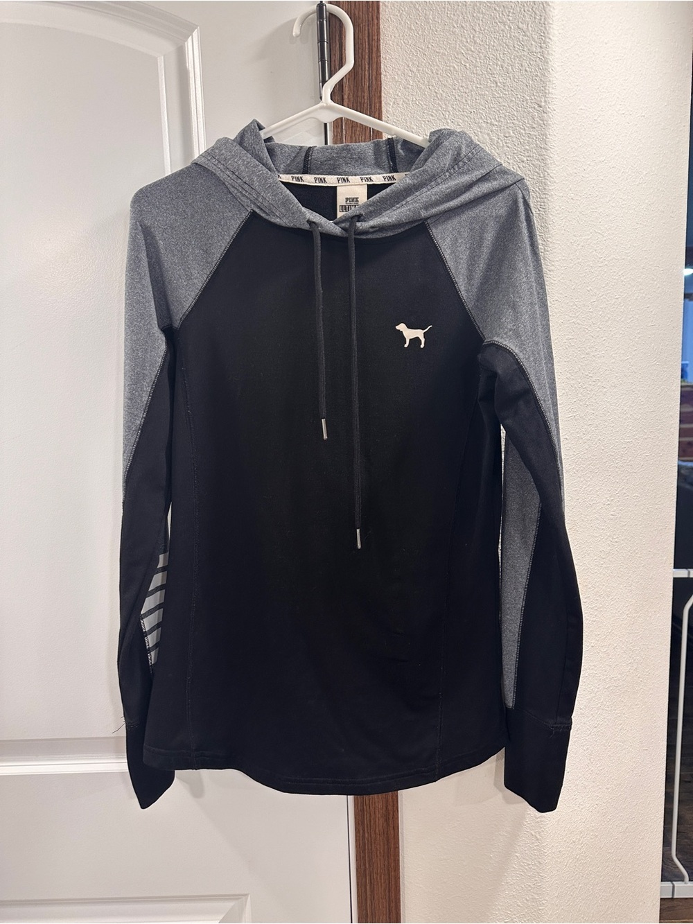 PINK Victoria's Secret Black & Heather Gray Hooded Sweatshirt